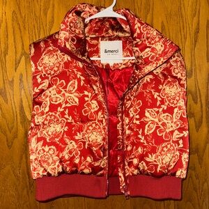 Merci Paris Women's Red Floral Vest